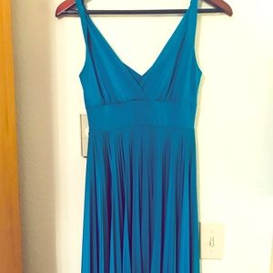 Turquoise V-neck dress, size small